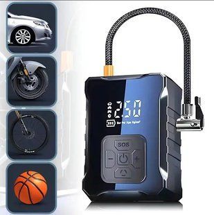 Компрессор автомобильный автоматический с дисплеем 6000mAh 150 PSI 120W М-007 Черный 00017171 фото