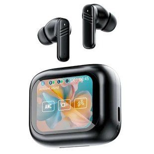 Беспроводные наушники LX-10 TWS Earbuds с LED дисплеем, Bluetooth 5.4, ANC+ENC, 320mAh Black 00023835 фото