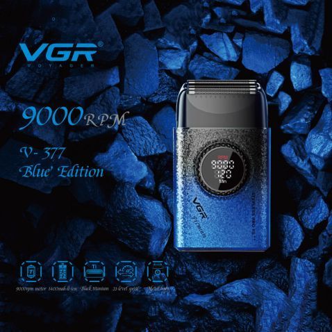 Електробритва VGR V-377 BLUE шейвер, Електрична акумуляторна бритва для гоління, шейвер чоловічий 00015497 фото