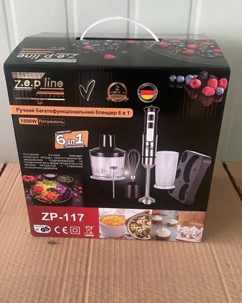 Блендер погружной домашний кухонный 6в1 Zepline ZP-117 1500Вт блендер, измельчитель, миксер 00020740 фото