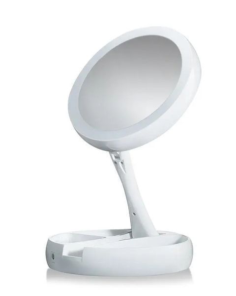 Круглое зеркало с LED подсветкой для макияжа 2 в 1 с увеличением 00015580 фото