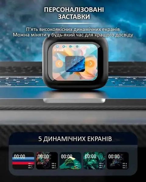 Бездротові навушники LX-10 TWS Earbuds з LED дисплеєм, Bluetooth 5.4, ANC+ENC, 320mAh Black 00023835 фото