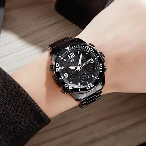 Часы наручные мужские SKMEI 1649BK, оригинальные мужские часы, брендовые мужские часы 00022090 фото