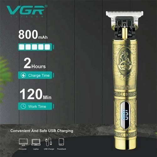 Триммер для волос и бороды VGR V-091 LED 3 насадки, Подстригательная машинка, Окантовочная машинка 00015306 фото