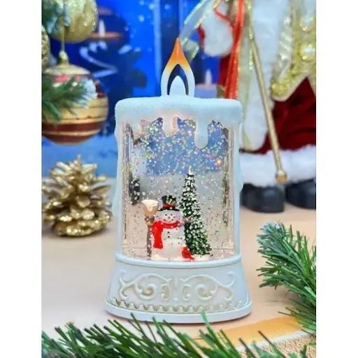 Новогодний музыкальный ночник-светильник XMAS wdl 23005c Музыкальная свеча с Мишкой 00024871 фото