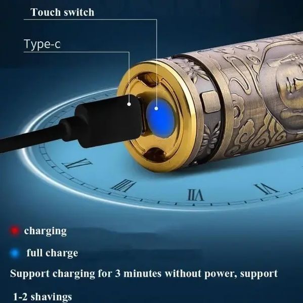 Аккумуляторная мини бритва металлическая дорожная USB электробритва роторная беспроводная Mini Shaver Alstow NS-701 00024388 фото