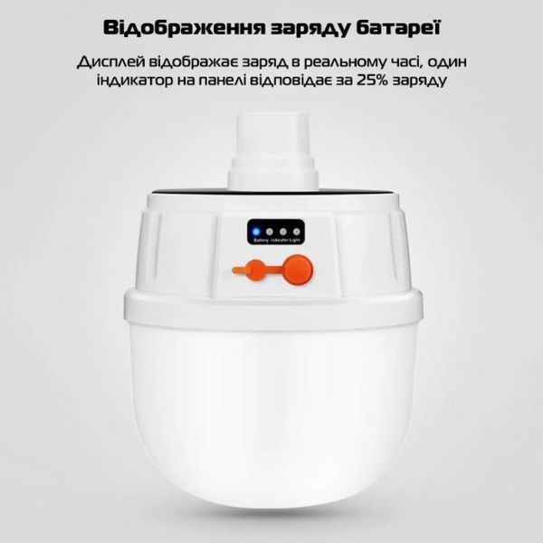 Аккумуляторная кемпинговая LED лампа светильник с солнечной панелью 5 режимов до 8 часов X-Balog BL-2025 00022969 фото