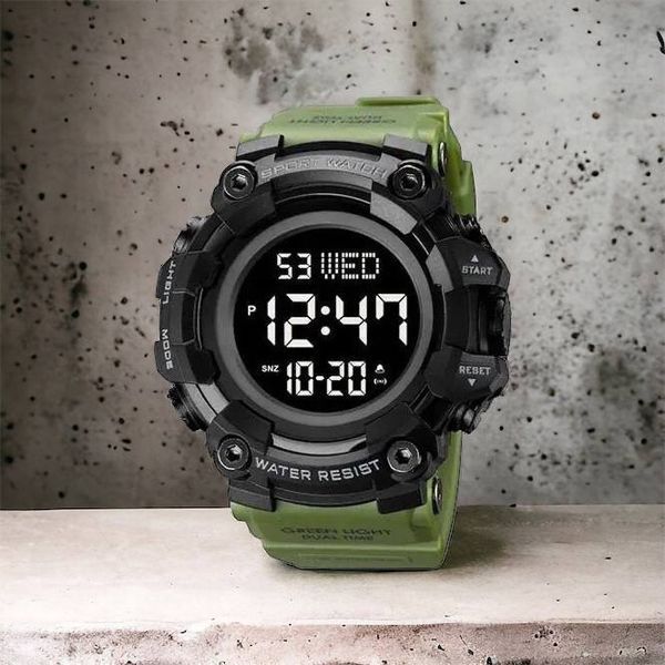 Часы наручные мужские SKMEI 1968AG ARMY GREEN, брендовые мужские часы, часы для мужчины. Цвет: зеленый 00022061 фото