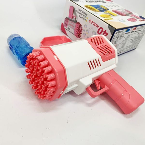 Дитячий пістолет мильні бульки Rocket Bubble Gun 15,8 см автоматичний. Колір: рожевий 00016119 фото
