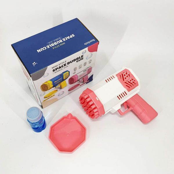 Дитячий пістолет мильні бульки Rocket Bubble Gun 15,8 см автоматичний. Колір: рожевий 00016119 фото