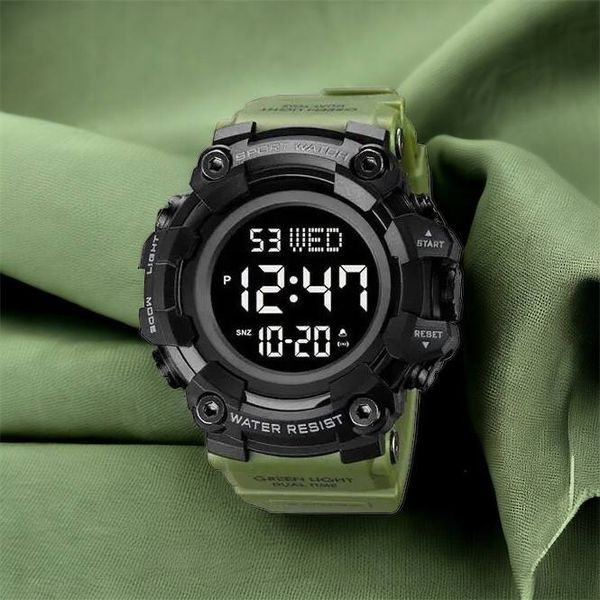 Часы наручные мужские SKMEI 1968AG ARMY GREEN, брендовые мужские часы, часы для мужчины. Цвет: зеленый 00022061 фото