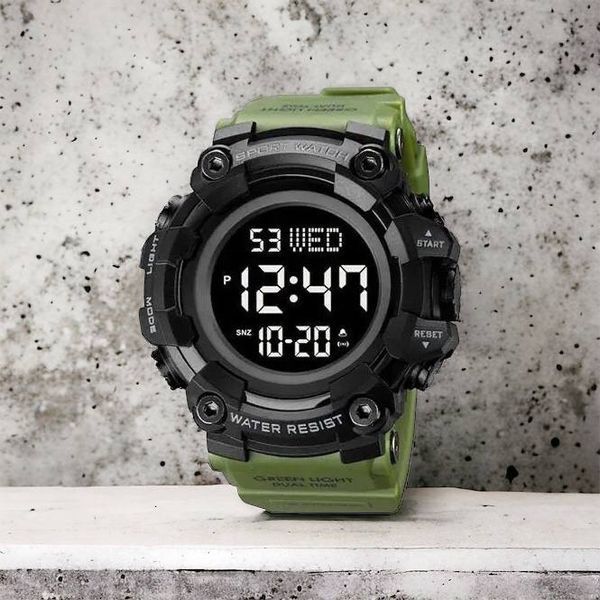 Часы наручные мужские SKMEI 1968AG ARMY GREEN, брендовые мужские часы, часы для мужчины. Цвет: зеленый 00022061 фото