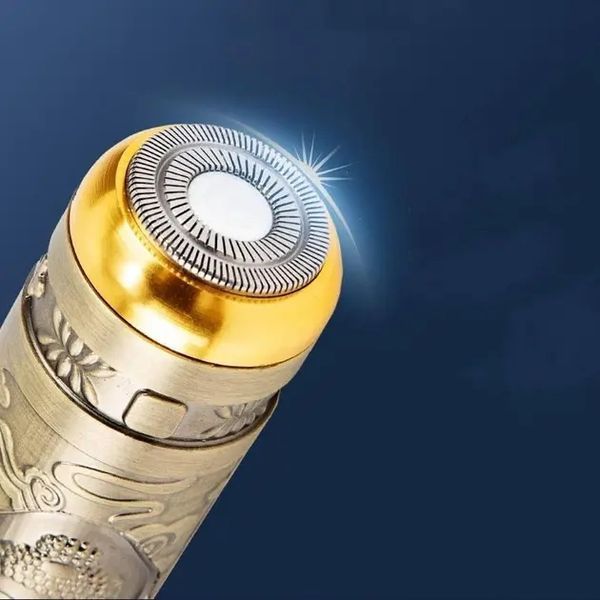 Аккумуляторная мини бритва металлическая дорожная USB электробритва роторная беспроводная Mini Shaver Alstow NS-701 00024388 фото