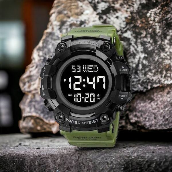 Часы наручные мужские SKMEI 1968AG ARMY GREEN, брендовые мужские часы, часы для мужчины. Цвет: зеленый 00022061 фото