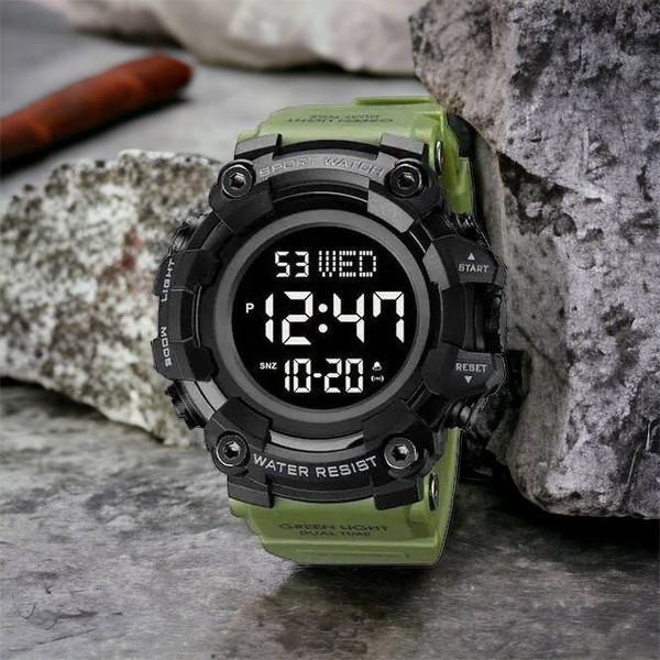 Часы наручные мужские SKMEI 1968AG ARMY GREEN, брендовые мужские часы, часы для мужчины. Цвет: зеленый 00022061 фото