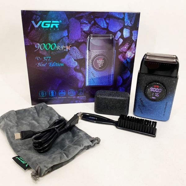 Електробритва VGR V-377 BLUE шейвер, Електрична акумуляторна бритва для гоління, шейвер чоловічий 00015497 фото