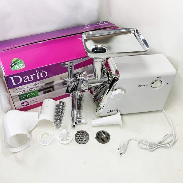 М'ясорубка електрична 2000 Вт Dario DMG0320. Колір: білий 00019389 фото