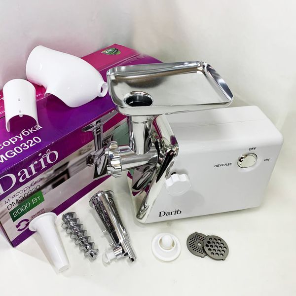М'ясорубка електрична 2000 Вт Dario DMG0320. Колір: білий 00019389 фото