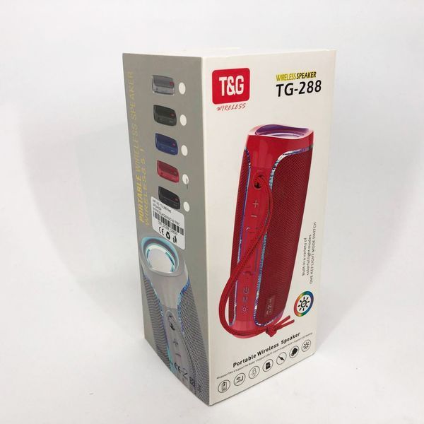 Портативная Bluetooth колонка с LED подсветкой TG288, громкая колонка для вечеринки. Цвет: красный 00017228 фото