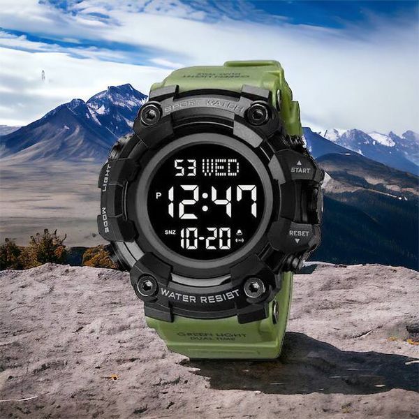 Часы наручные мужские SKMEI 1968AG ARMY GREEN, брендовые мужские часы, часы для мужчины. Цвет: зеленый 00022061 фото