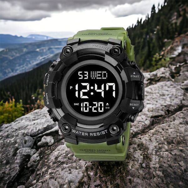 Часы наручные мужские SKMEI 1968AG ARMY GREEN, брендовые мужские часы, часы для мужчины. Цвет: зеленый 00022061 фото