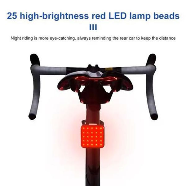 Велосипедный фонарь задний габаритный MY-2107, 25LED, красный, Мигающий велофонарь, Стоп-сигнал на раму 00016789 фото