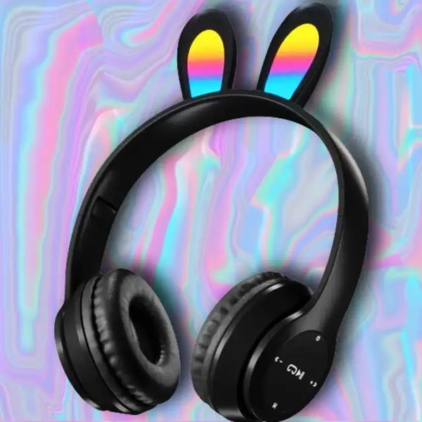 Дитячі бездротові Bluetooth навушники з вушками зайчика RGB Picun B12 4704/4705 VJ 00023891 фото