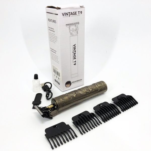 Машинка для стрижки волос Vintage T9-1 BRONZE 4 насадки 00014570 фото