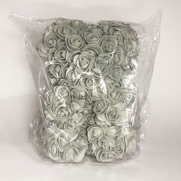 Мишка из искусственных 3D роз 25 см. Цвет: серебряный 00016299 фото
