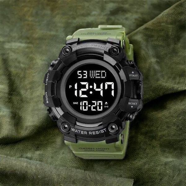 Часы наручные мужские SKMEI 1968AG ARMY GREEN, брендовые мужские часы, часы для мужчины. Цвет: зеленый 00022061 фото