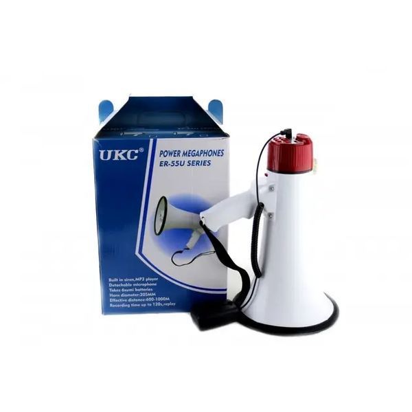 Мегафон громкоговоритель, ручной рупор с диктофоном и сиреной MEGAPHONE ER-55 12v 00017825 фото