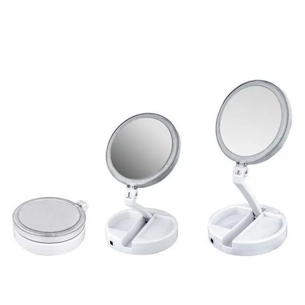 Круглое зеркало с LED подсветкой для макияжа 2 в 1 с увеличением 00015580 фото