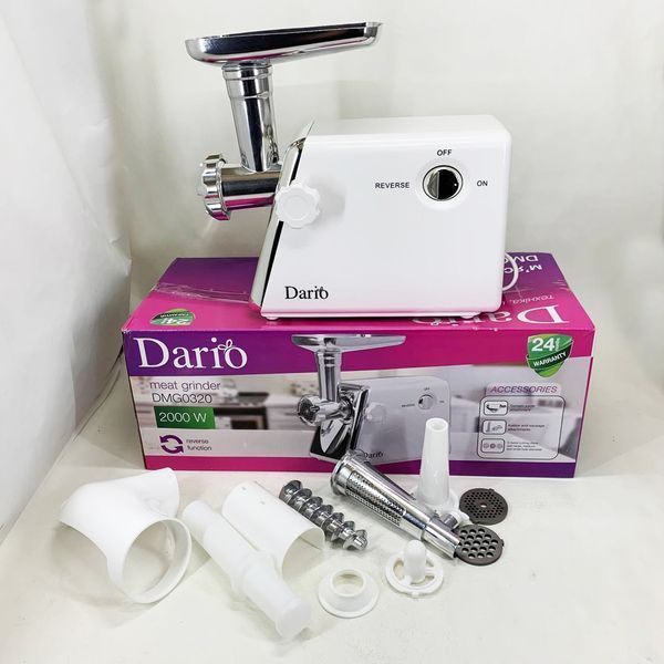М'ясорубка електрична 2000 Вт Dario DMG0320. Колір: білий 00019389 фото