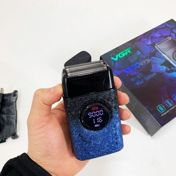 Електробритва VGR V-377 BLUE шейвер, Електрична акумуляторна бритва для гоління, шейвер чоловічий 00015497 фото