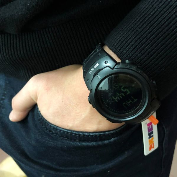 Часы наручные мужские SKMEI 1231BK, брендовые мужские часы, модные мужские часы. Цвет: черный 00022031 фото