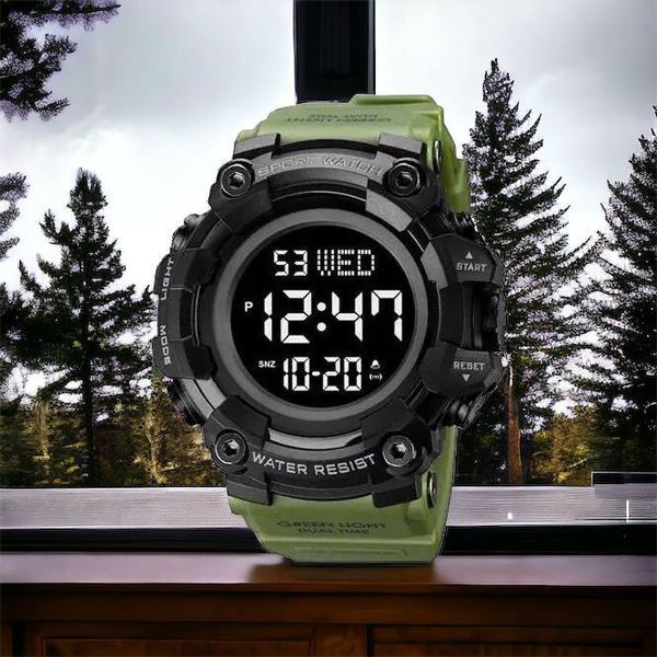 Часы наручные мужские SKMEI 1968AG ARMY GREEN, брендовые мужские часы, часы для мужчины. Цвет: зеленый 00022061 фото