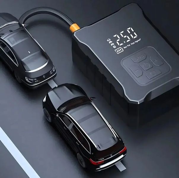 Автомобільний компресор автоматичний з дисплеєм 6000mAh 150 PSI 120W М-007 Чорний 00017171 фото