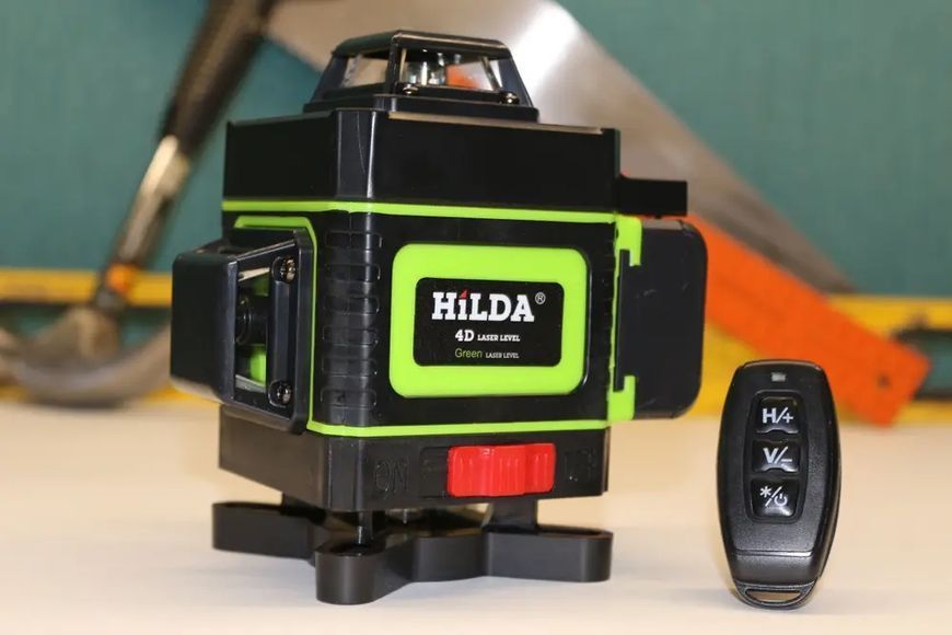 Лазерний рівень нівелір для стяжки підлоги HILDA 4D 16 ліній 360 &deg; градусів самовирівнюється Зелений промінь + пульт + акумулятор з дисплеєм 00022746 фото