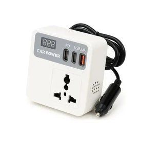Автомобільний інвертор 12V-220V з USB та Type-C PD, Car Power, з дисплеєм 00022747 фото