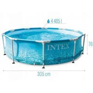 Каркасный бассейн с фильтром в комплекте Intex 28208 "Морской принт" 305 x 76 см 00013151 фото