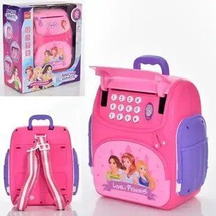 Копилка сейф EL-510-14 LOVELY PRINCESS с отпечатком пальца и кодовым замком банкомат музыкальный Розовый 00016578 фото