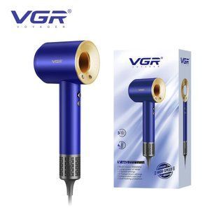 Фен профессиональный vgr v-445 blue, 3 уровня обдува, 4 уровня температуры, 1600 вт 00014867 фото