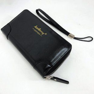 Кошелек кожаный мужской Baellerry leather black, кошелек мужской для карточек. Цвет: черный 00018318 фото