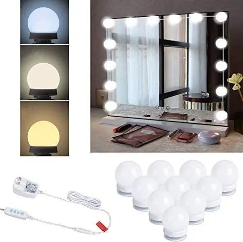 LED лампочки 10 шт для дзеркала 3 режими Mirror lights-meet different живлення USB 00023740 фото