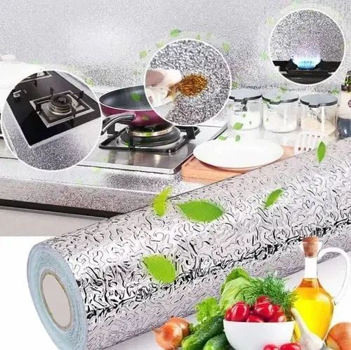 Универсальная самоклеящаяся нано-пленка для кухни (Алюминиевая фольга) 5м 00013061 фото