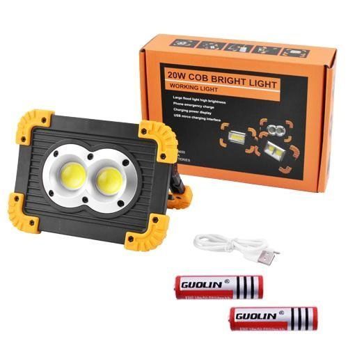 Прожектор светодиодный X-Balog L802-20W-2COB+1W, фонарь прожектор светильник, аварийная лампа 00022918 фото