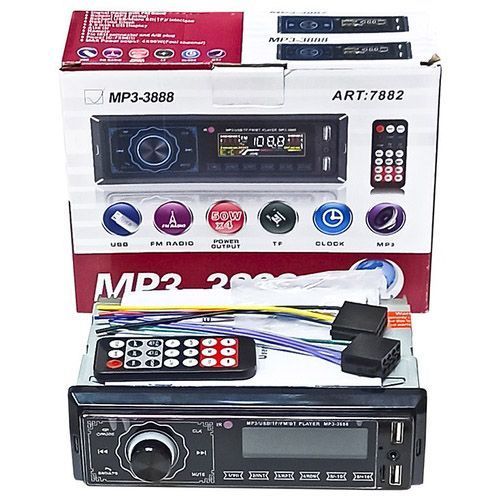 Автомагнітола MP3 3888 ISO 1DIN FM тюнер 4х50W сенсорний дисплей чорний, Bluetooth bluetooth магнітола 00017054 фото