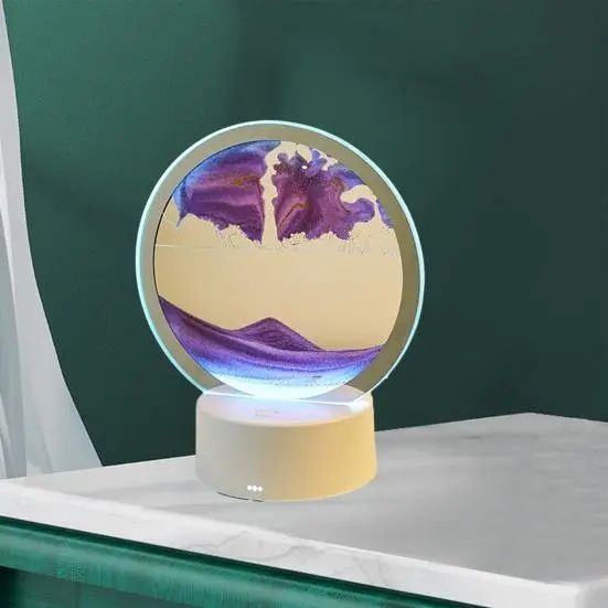 Настільна LED лампа нічник RGB Пісочний годинник 3D Sandscape. Картина Рухомий пісок 00022508 фото