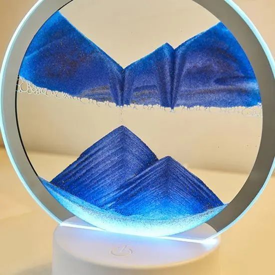 Настільна LED лампа нічник RGB Пісочний годинник 3D Sandscape. Картина Рухомий пісок 00022508 фото