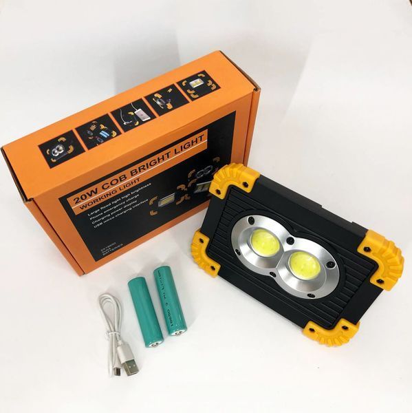 Прожектор светодиодный X-Balog L802-20W-2COB+1W, фонарь прожектор светильник, аварийная лампа 00022918 фото